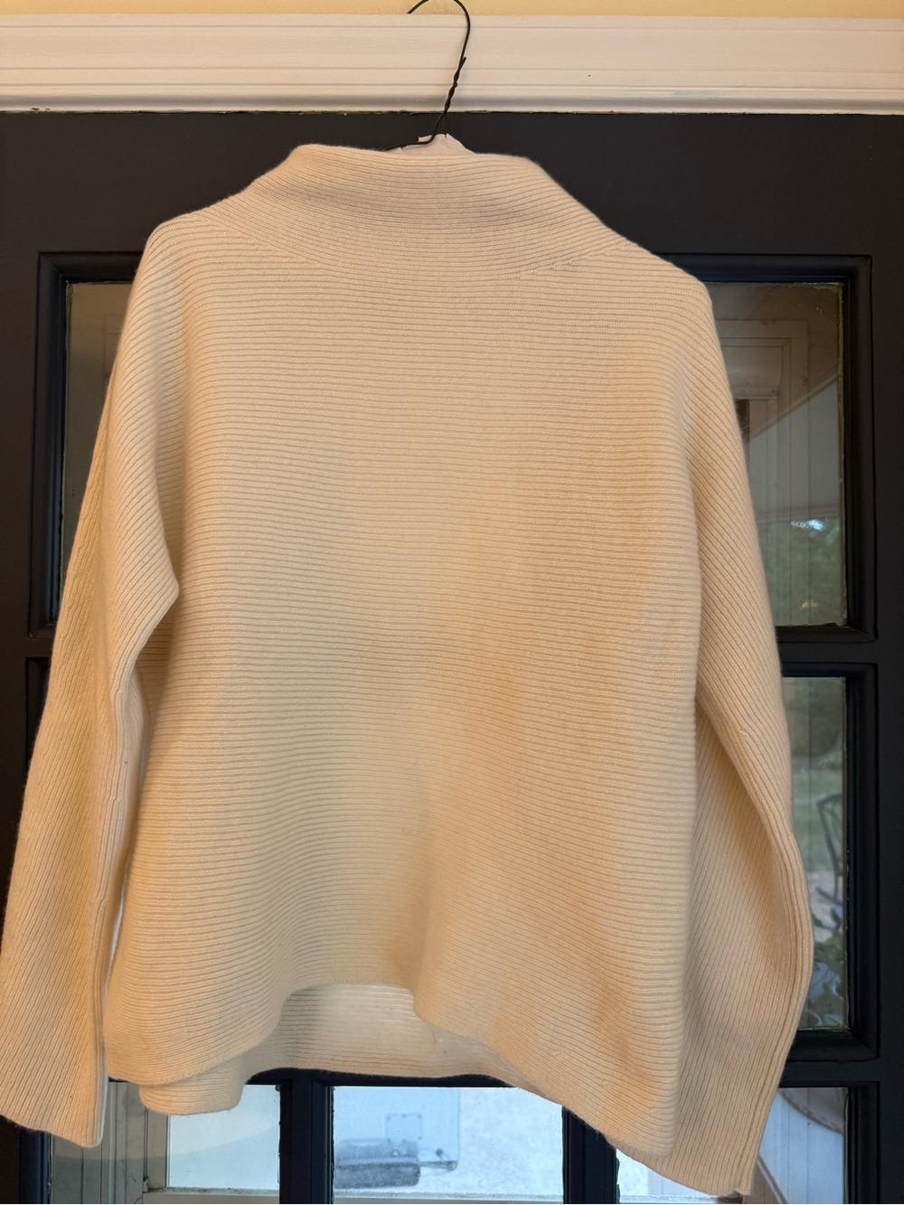 Vince Cream Ribbed Knit wool and cashmere Women's Sweater Small